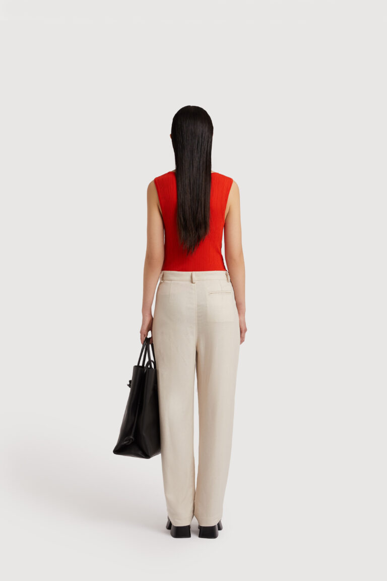 Loose linen fit pants, regular waist