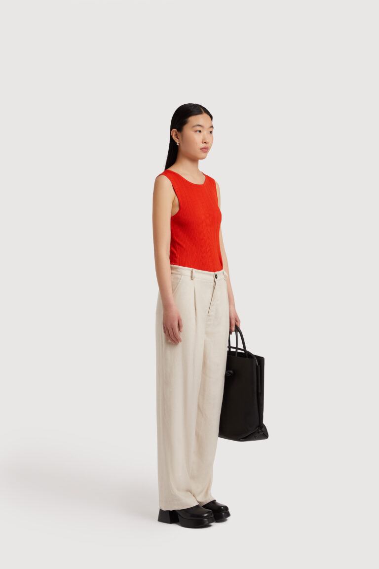 Loose linen fit pants, regular waist 3
