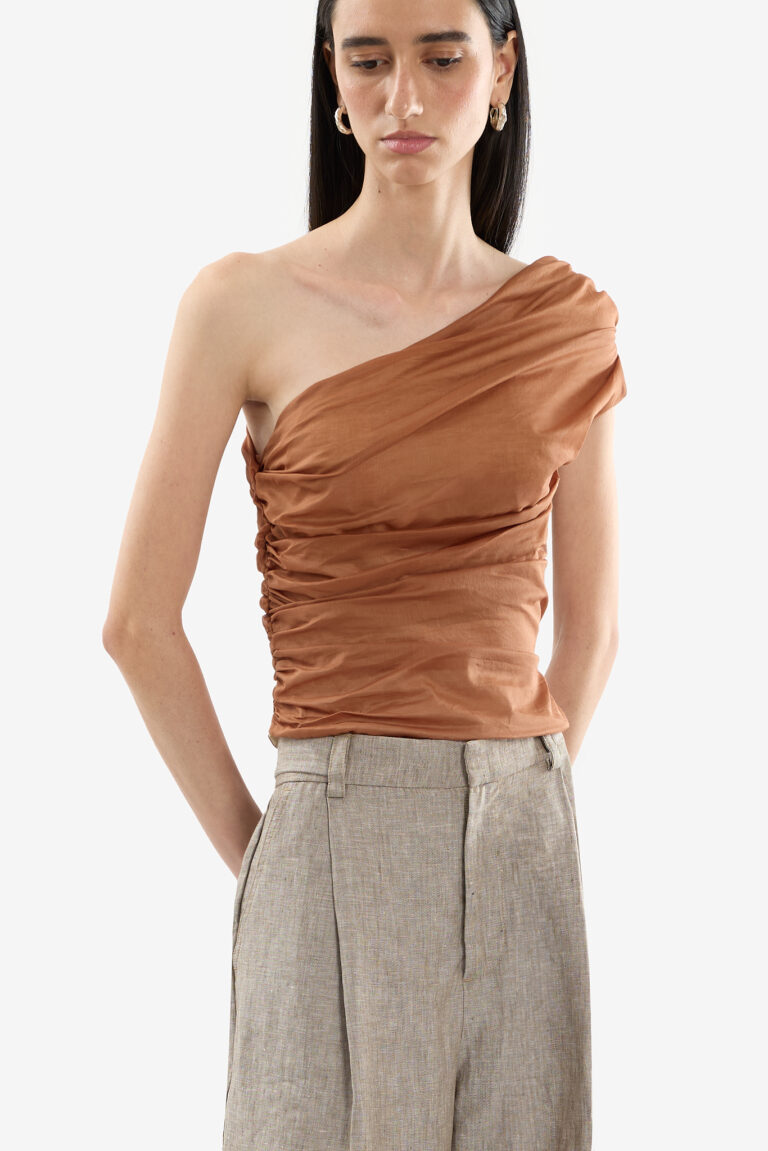 Draped one-shoulder top 2