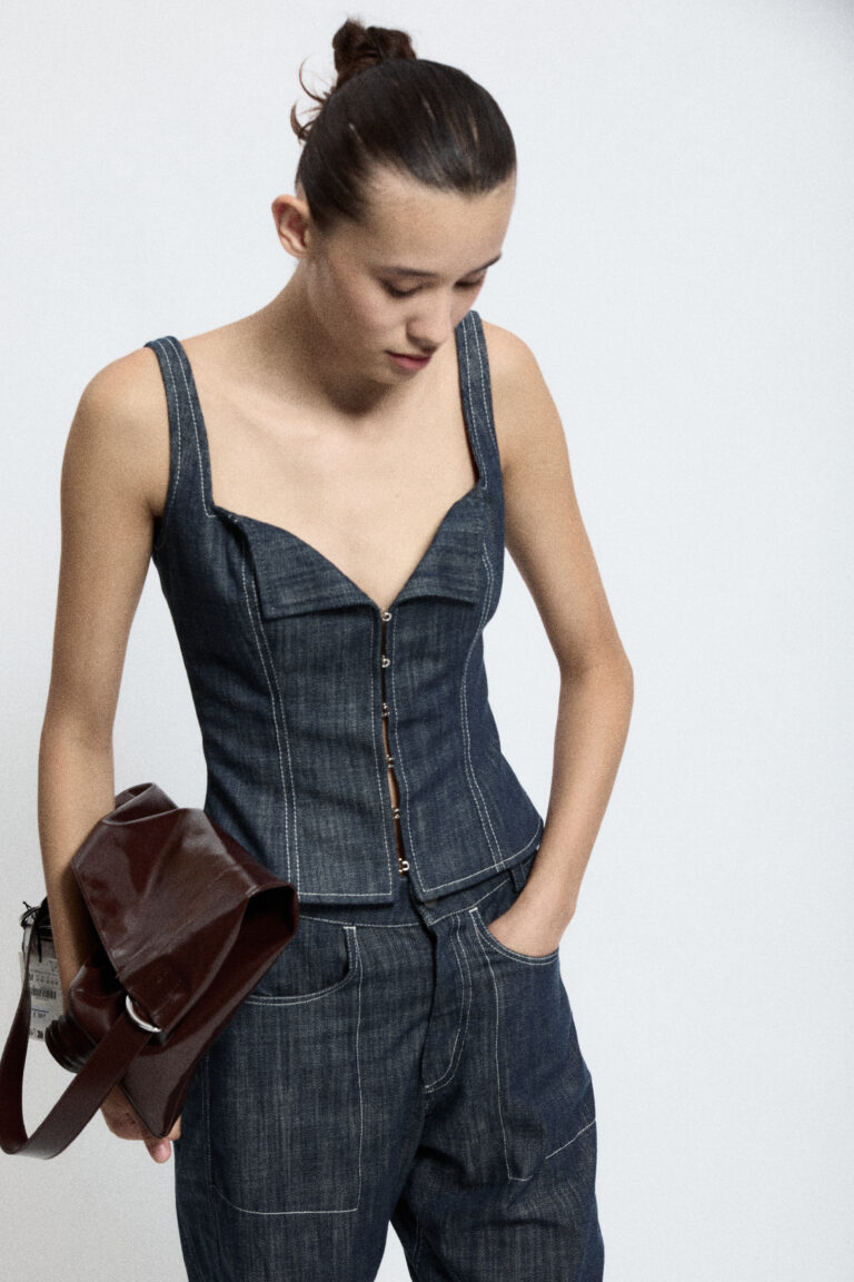 Denim stitched pants 3